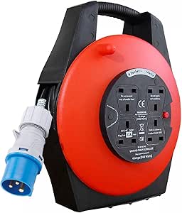 Camping Tent Electric Mains Hook Up Extension Reel 16A Power Cable 10m/30ft