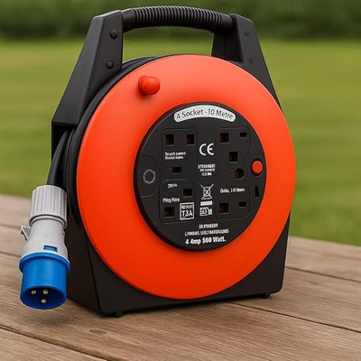Camping Tent Electric Mains Hook Up Extension Reel 16A Power Cable 10m/30ft