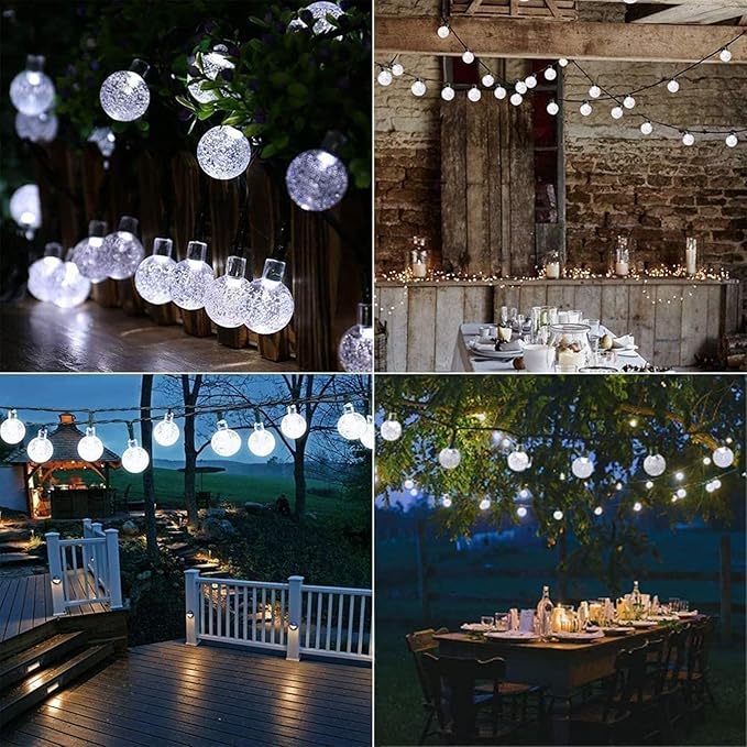 olar Garden Lights Outdoor, 36ft 60 LED Solar String Lights Waterproof, Solar Powered Crystal Ball