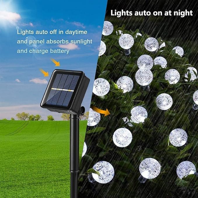 olar Garden Lights Outdoor, 36ft 60 LED Solar String Lights Waterproof, Solar Powered Crystal Ball