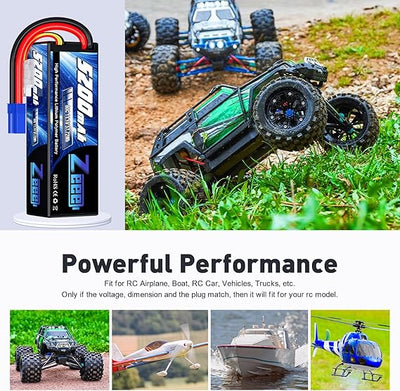 Zeee 3S Lipo Battery 11.1V 80C 5200mAh RC Battery Hard case with EC5 Plug for RC Car Boat Truck Helicopter Airplane Racing Models(2 Packs)